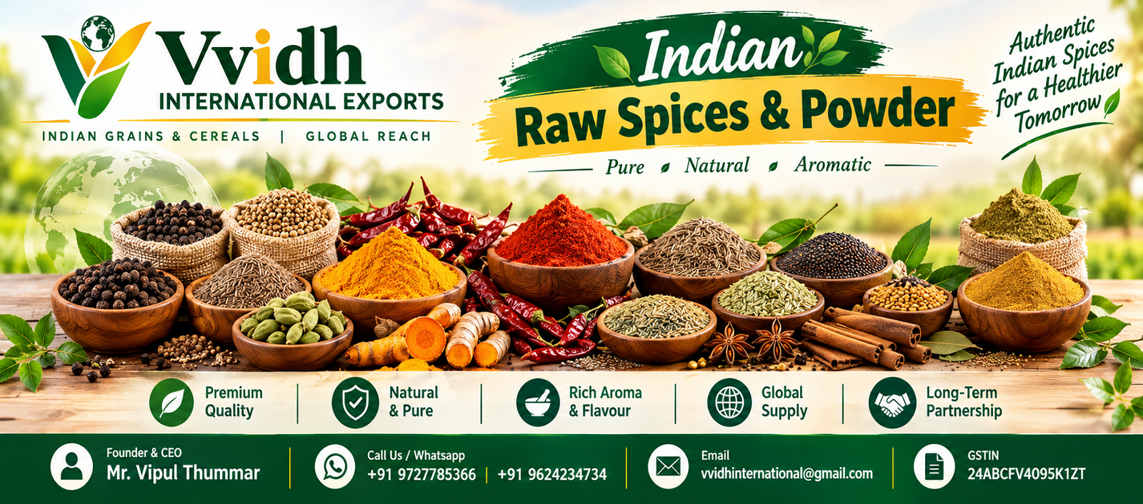Home indian spices export showcase