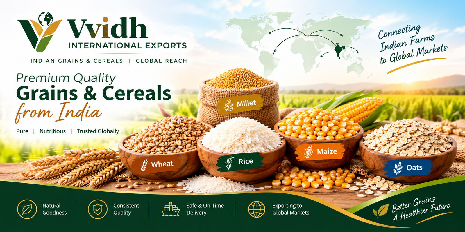 Home premium indian grains export banner